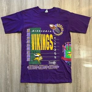 Vintage Minnesota Vikings Wrap-around Graphic Tee, 1992 Large